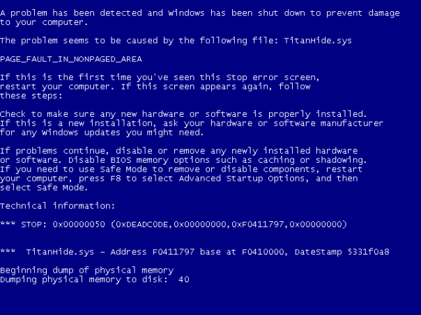 BSOD in TitanHide