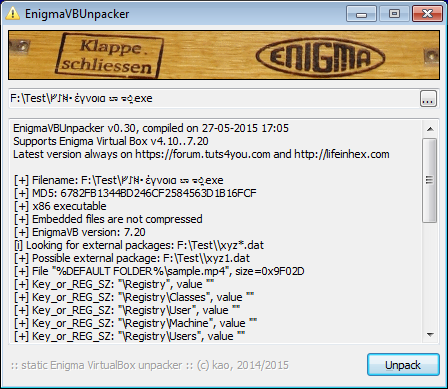 EnigmaVB Unpacker v0.30